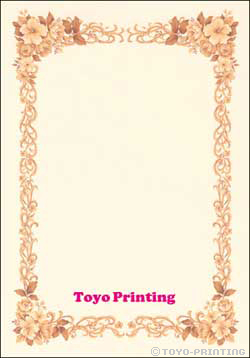 洋柄賞状用紙（縦型）枠内にロゴ挿入　ピンク1色